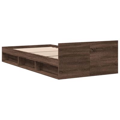 vidaXL Bed Frame with Drawer without Mattress Brown Oak 75x190 cm Small Single