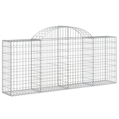 vidaXL Arched Gabion Baskets 6 pcs 200x30x80/100 cm Galvanised Iron