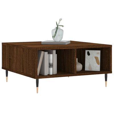 vidaXL Coffee Table Brown Oak 60x60x30 cm Engineered Wood