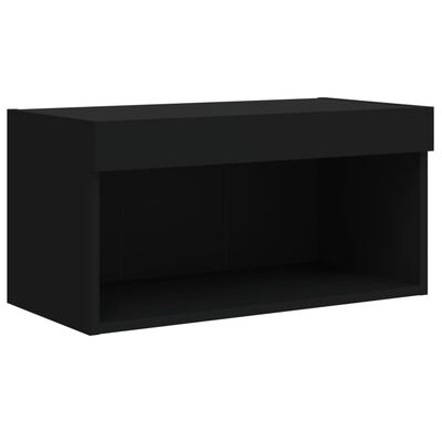 vidaXL 5 Piece TV Wall Units with LED Black Engineered Wood