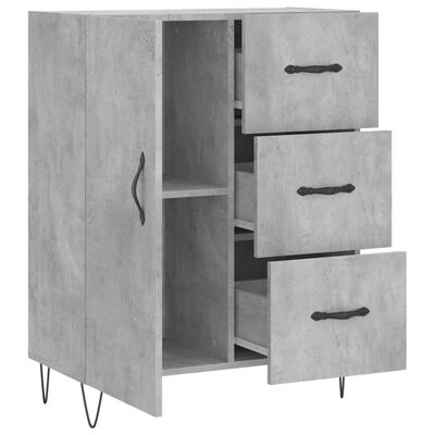 vidaXL Sideboard Concrete Grey 69.5x34x90 cm Engineered Wood