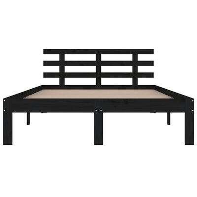 vidaXL Bed Frame without Mattress Black Solid Wood 200x200 cm