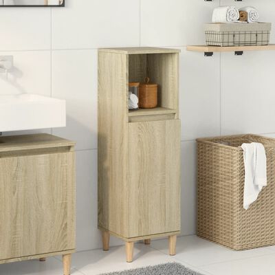 vidaXL Bathroom Cabinet Sonoma Oak 30x30x100 cm Engineered Wood