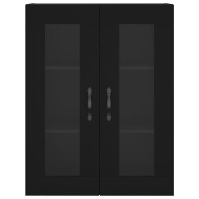 vidaXL Wall Mounted Cabinets 2 pcs Black Engineered Wood