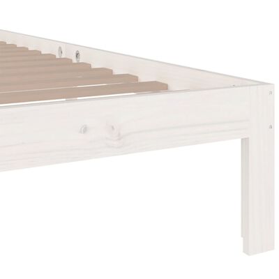 vidaXL Bed Frame without Mattress White Solid Wood 90x200 cm