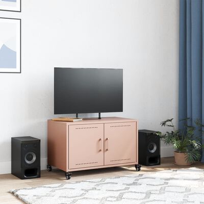 vidaXL TV Cabinet Pink 68x39x43.5 cm Steel