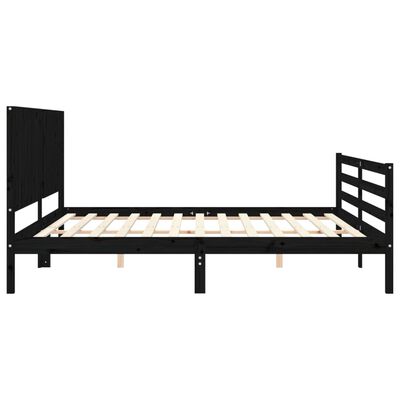 vidaXL Bed Frame without Mattress Black 200x200 cm Solid Wood