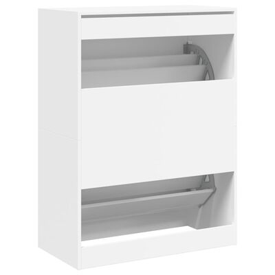 vidaXL Shoe Cabinet with 2 Flip-Drawers White 80x42x108 cm