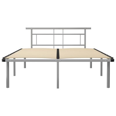 vidaXL Bed Frame without Mattress Grey Metal 140x200 cm