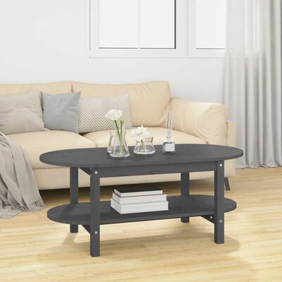 vidaXL Coffee Table Grey 110x55x45 cm Solid Wood Pine