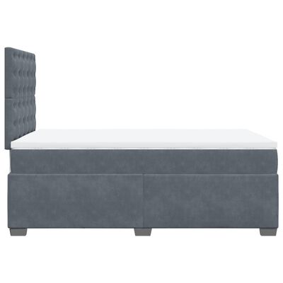 vidaXL Box Spring Bed with Mattress Dark Grey 120x200 cm Velvet