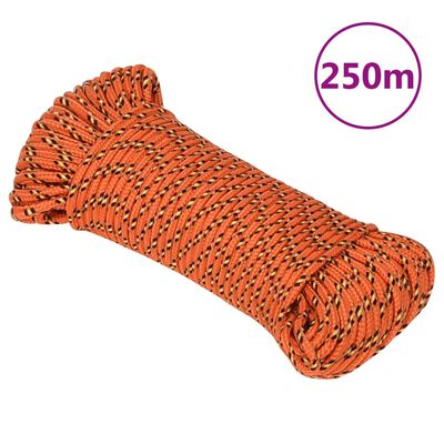 vidaXL Boat Rope Orange 5 mm 250 m Polypropylene