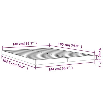 vidaXL Bed Frame without Mattress White 140x190 cm Solid Wood Pine