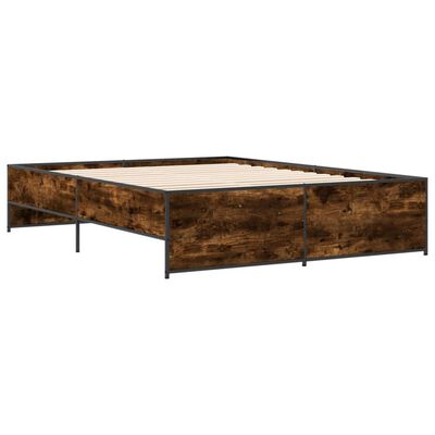 vidaXL Bed Frame without Mattress Smoked Oak 150x200 cm King Size