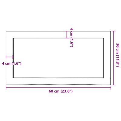 vidaXL Wall Shelf 60x30x(2-4) cm Untreated Solid Wood Oak