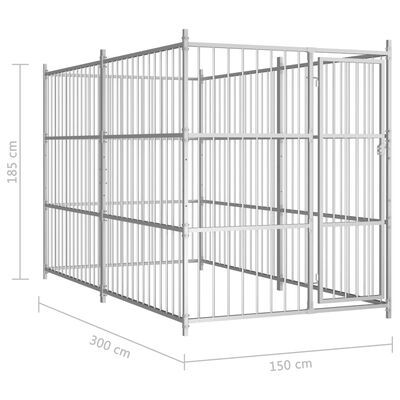 vidaXL Outdoor Dog Kennel 300x150x185 cm