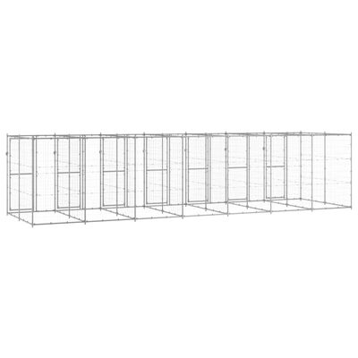 vidaXL Outdoor Dog Kennel Galvanised Steel 16.94 m²