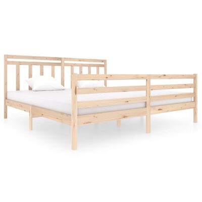 vidaXL Bed Frame without Mattress Solid Wood 200x200 cm (810450+814114)