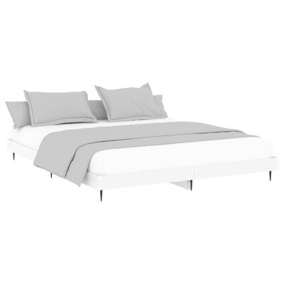 vidaXL Bed Frame without Mattress White 160x200 cm Engineered Wood