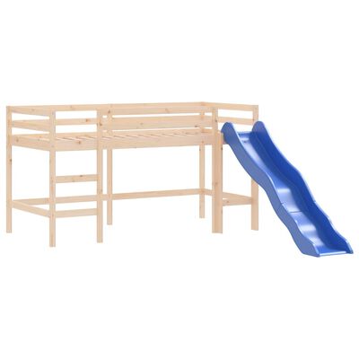 vidaXL Kids' Loft Bed without Mattress with Slide 90x200 cm