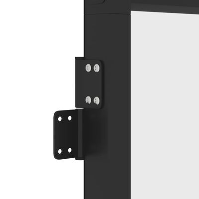 vidaXL Interior Door Slim Black 102.5x201.5 cm Tempered Glass and Aluminium