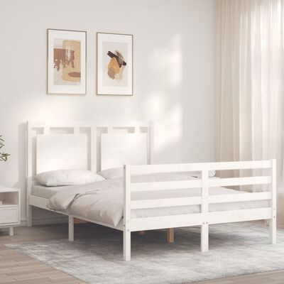 vidaXL Bed Frame without Mattress White 140x200 cm Solid Wood