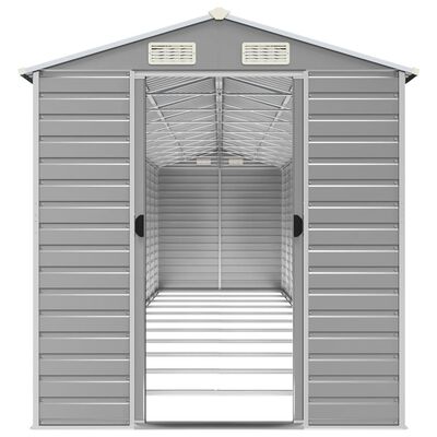 vidaXL Garden Shed Light Grey 191x980x198 cm Galvanised Steel