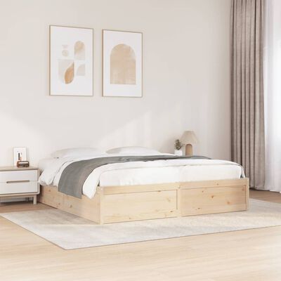 vidaXL Bed Frame without Mattress 180x200 cm Super King Solid Wood Pine