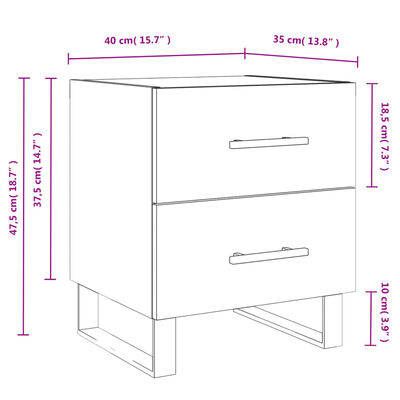 vidaXL Bedside Cabinets 2 pcs Brown Oak 40x35x47.5 cm Engineered Wood