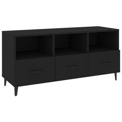 vidaXL TV Cabinet Black 102x35x50 cm Engineered Wood