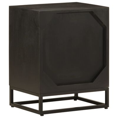 vidaXL Bedside Cabinet Black 40x30x50 cm Solid Wood Mango and Iron