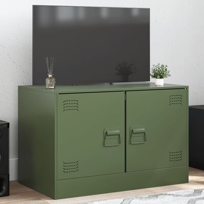 vidaXL TV Cabinet Olive Green 67x39x44 cm Steel