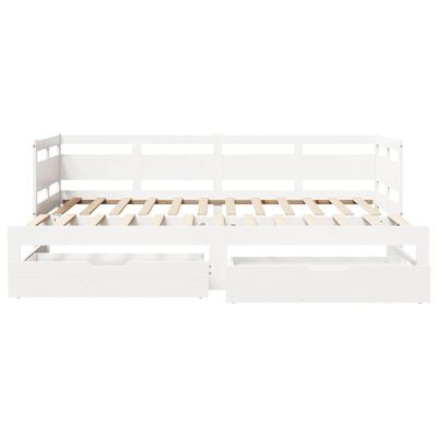 vidaXL Daybed with Trundle and Drawers without Mattress White 80x200 cm