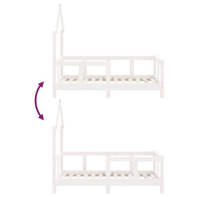 vidaXL Kids Bed Frame White 70x140 cm Solid Wood Pine