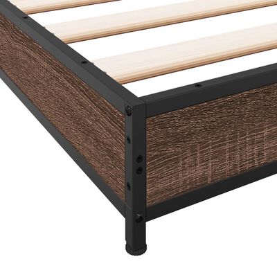 vidaXL Bed Frame without Mattress Brown Oak 200x200 cm