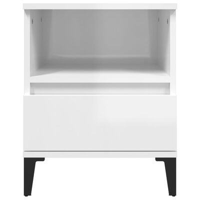 vidaXL Bedside Cabinet High Gloss White 40x35x50 cm