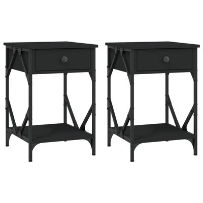 vidaXL Bedside Cabinets 2 pcs Black 40x42x60 cm Engineered Wood