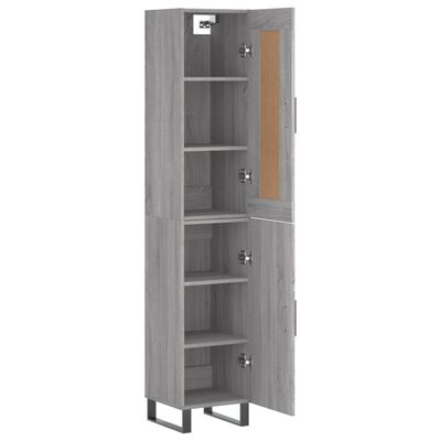 vidaXL Highboard Grey Sonoma 34.5x34x180 cm Engineered Wood