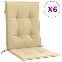 vidaXL Lowback Chair Cushions 6 pcs Melange Beige 100x50x4 cm Fabric