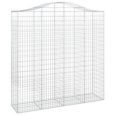 vidaXL Arched Gabion Baskets 2 pcs 200x50x200/220 cm Galvanised Iron