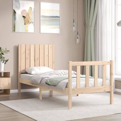 vidaXL Bed Frame without Mattress Small Single Solid Wood Pine