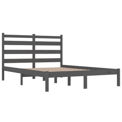 vidaXL Bed Frame without Mattress Grey Solid Wood 200x200 cm (810039+818442)