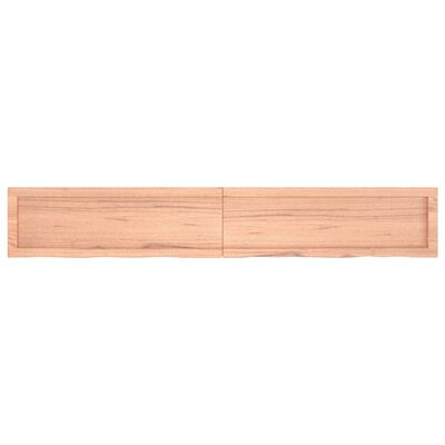 vidaXL Wall Shelf Light Brown 180x30x(2-4) cm Treated Solid Wood Oak
