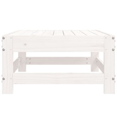 vidaXL Garden Footstool White Solid Wood Pine