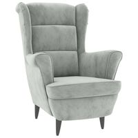 vidaXL Armchair Light Grey Velvet