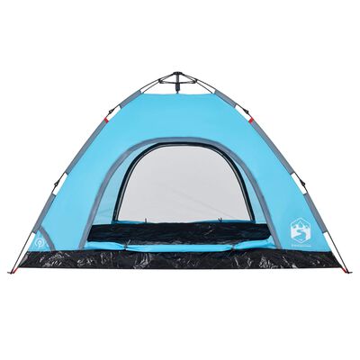 vidaXL Camping Tent 4-Person Blue Quick Release