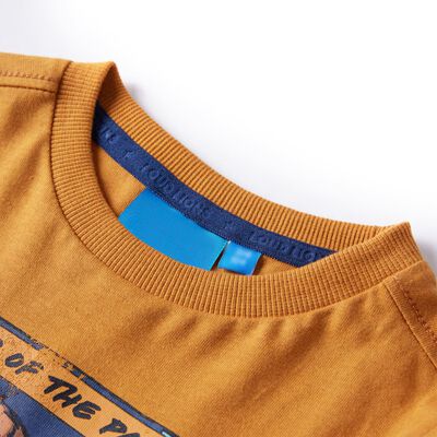 Kids' T-shirt with Long Sleeves Dark Ochre 116