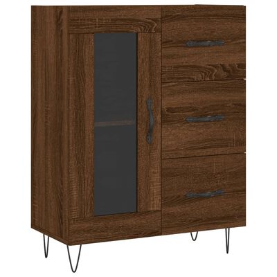 vidaXL Highboard Brown Oak 69.5x34x180 cm Engineered Wood