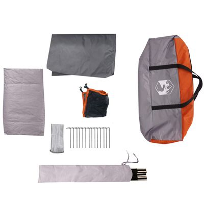 vidaXL Camping Tent Cabin 4-Person Orange Waterproof