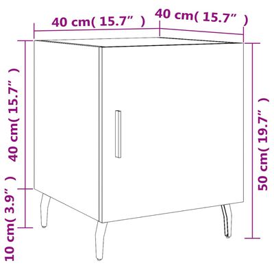 vidaXL Bedside Cabinet Brown Oak 40x40x50 cm Engineered Wood